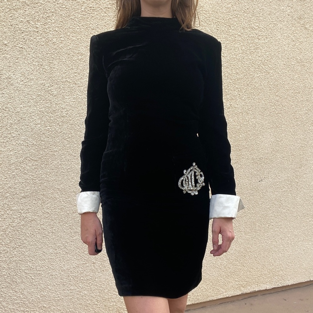 Rare Vintage Christian Dior Velvet Dress - Picture 3 of 14